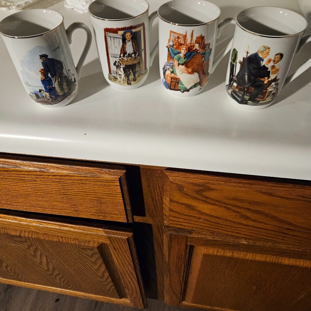 Set of 4 NORMAN ROCKWELL MUGS